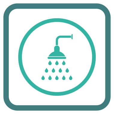 Duş vektör simgesi bir çerçeve içinde