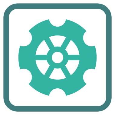 Dişli vektör simgesi bir çerçeve içinde