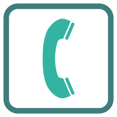 Telefon alıcı vektör simgesi bir çerçeve içinde