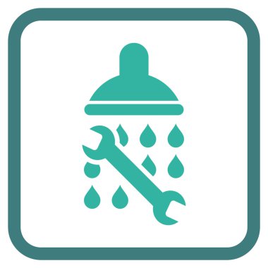 Duş sıhhi tesisat vektör simgesi bir çerçeve içinde