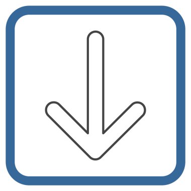 Vektör simgesi bir çerçeve içinde aşağı ok