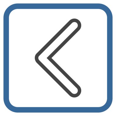 Ok ucu sol vektör simgesi bir çerçeve içinde