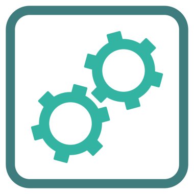 Gears'ı vektör simgesi bir çerçeve içinde