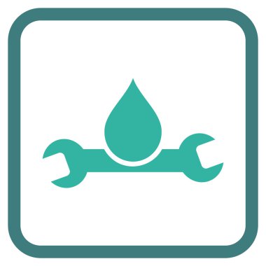 Sıhhi tesisat vektör simgesi bir çerçeve içinde