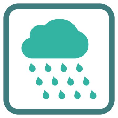 Yağmur bulutu vektör simgesi bir çerçeve içinde