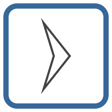 Ok ucu doğru vektör simgesi bir çerçeve içinde