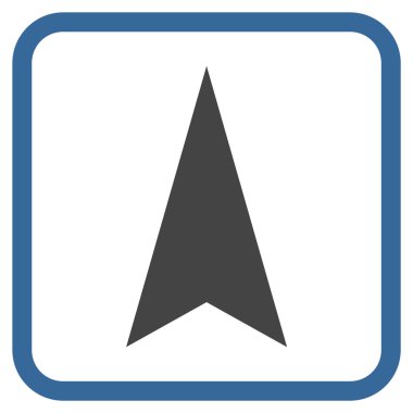 Vektör simgesi bir çerçeve içinde yukarı ok ucu