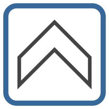 Vektör simgesi bir çerçeve içinde yukarı ok ucu