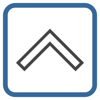 Vektör simgesi bir çerçeve içinde yukarı ok ucu