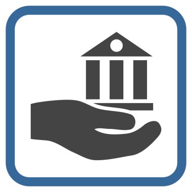 Banka hizmet vektör simgesi bir çerçeve içinde