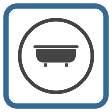 Küvet vektör simgesi bir çerçeve içinde