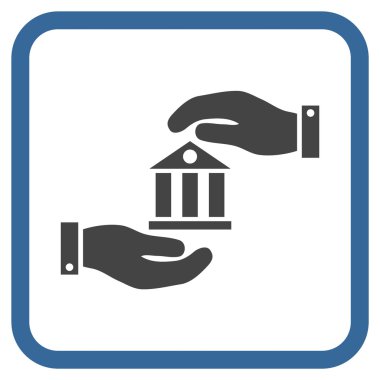 Banka hizmet vektör simgesi bir çerçeve içinde