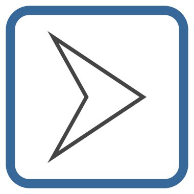 Ok ucu doğru vektör simgesi bir çerçeve içinde