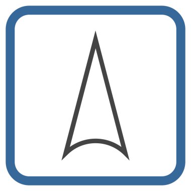 Vektör simgesi bir çerçeve içinde yukarı ok ucu