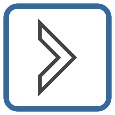 Ok ucu doğru vektör simgesi bir çerçeve içinde