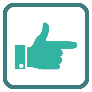 El işaretçisi doğru vektör simgesi bir çerçeve içinde