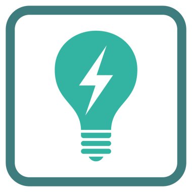 Elektrikli ampul vektör simgesi bir çerçeve içinde