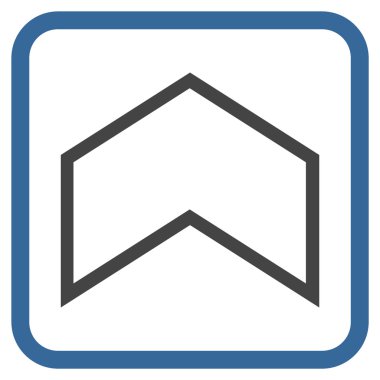 Vektör simgesi bir çerçeve içinde yukarı ok ucu