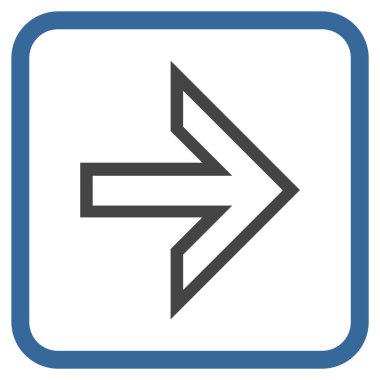 Ok sağ vektör simgesi bir çerçeve içinde