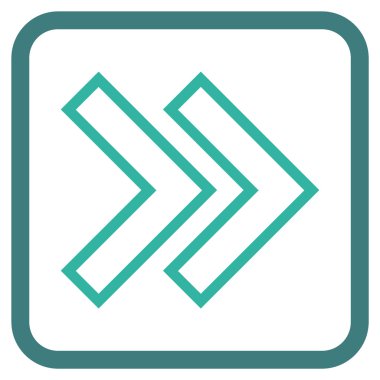 Üst karakter doğru vektör simgesi bir çerçeve içinde