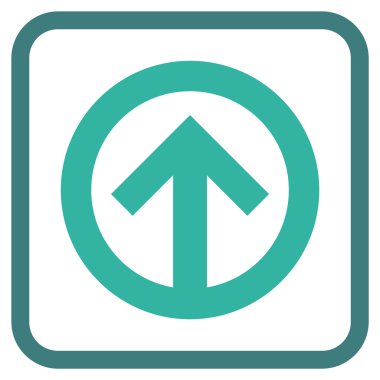 Yön yukarı vektör simgesi bir çerçeve içinde