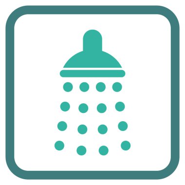 Duş vektör simgesi bir çerçeve içinde