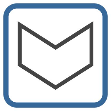 Vektör simgesi bir çerçeve içinde aşağı ok ucu