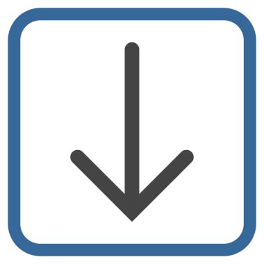 Vektör simgesi bir çerçeve içinde aşağı ok