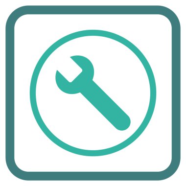 İngiliz anahtarı vektör simgesi bir çerçeve içinde