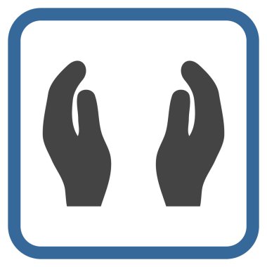 Alkış eller vektör simgesi bir çerçeve içinde