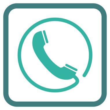 Telefon vektör simgesi bir çerçeve içinde