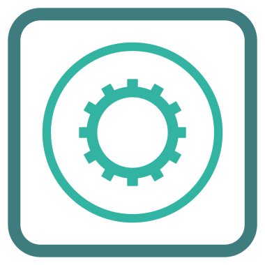 Dişli vektör simgesi bir çerçeve içinde