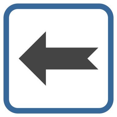 Ok sol vektör simgesi bir çerçeve içinde