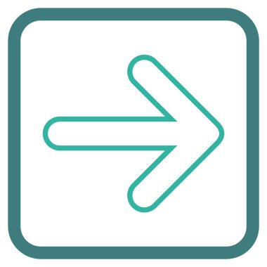 Yuvarlak ok doğru vektör simgesi bir çerçeve içinde