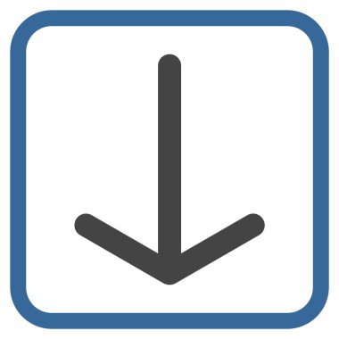 Vektör simgesi bir çerçeve içinde aşağı ok