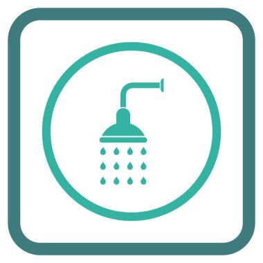 Duş vektör simgesi bir çerçeve içinde