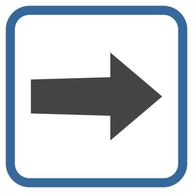 Ok sağ vektör simgesi bir çerçeve içinde