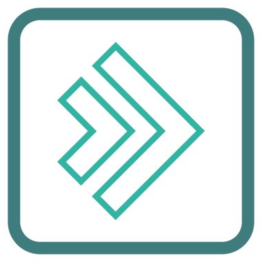 Yöne doğru vektör simgesi bir çerçeve içinde