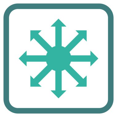 Radyal oklar bir çerçeve içinde simge vektör