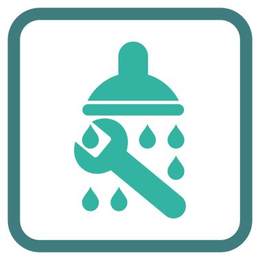 Duş sıhhi tesisat vektör simgesi bir çerçeve içinde