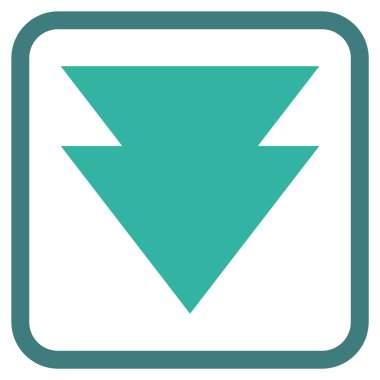 Vektör simgesi bir çerçeve içinde aşağı iner