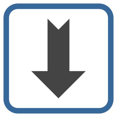 Vektör simgesi bir çerçeve içinde aşağı ok