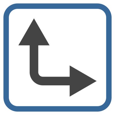 Vektör simgesi bir çerçeve içinde yukarı doğru çatallanma ok