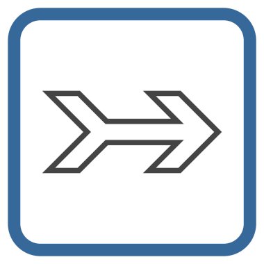 Ok sağ vektör simgesi bir çerçeve içinde