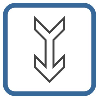 Vektör simgesi bir çerçeve içinde aşağı ok