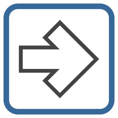 Ok sağ vektör simgesi bir çerçeve içinde