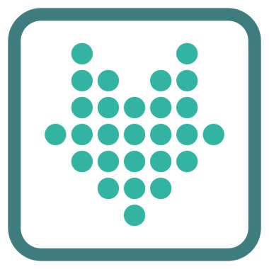 Vektör simgesi bir çerçeve içinde aşağı noktalı ok