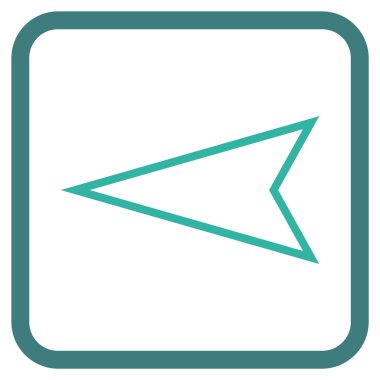 İşaretçi sol vektör simgesi bir çerçeve içinde