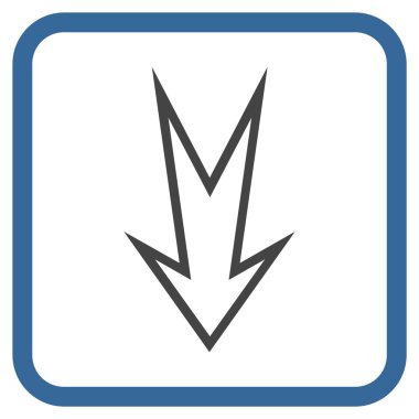 Vektör simgesi bir çerçeve içinde aşağı ok