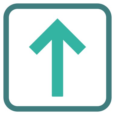 Bir çerçeve içinde yukarı ok vektör simgesi